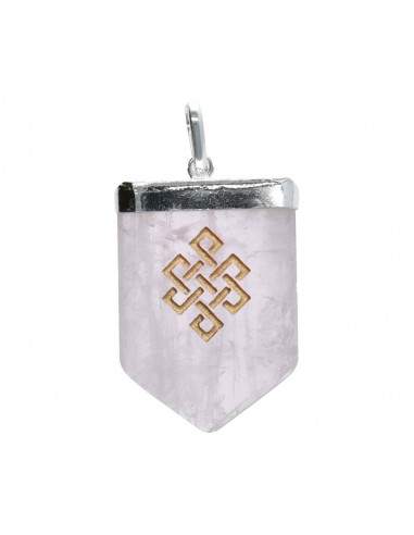 Infinity Knot Rose Quartz Pendant in...