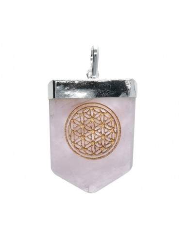 Silver Plated Rose Quartz Flower of...