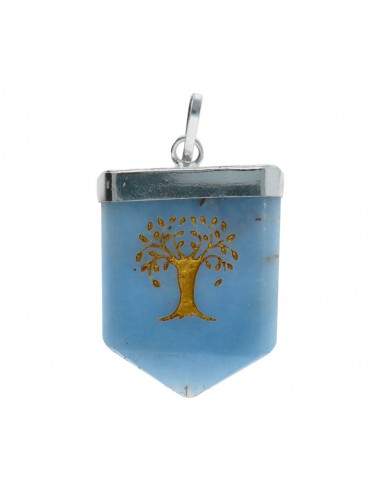 Tree of Life Blue Quartz Pendant in...