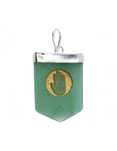 Quartz vert Hopi Hand in Silver...