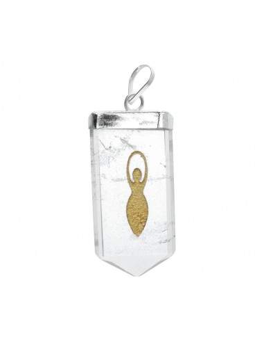 Pendentif en Quartz Terre Mère plaqué...