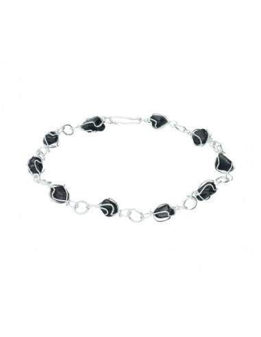 Silver Plated Rhodium Plated Onyx...