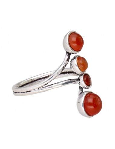 Anillo en Baño de Plata con Cornalina...