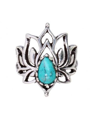 Bague plaquée argent avec turquoise...