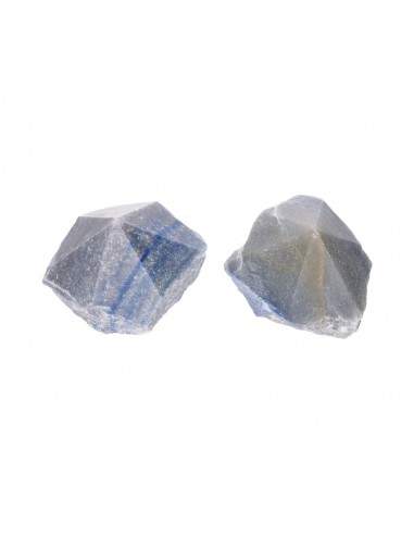 Pointes de quartz bleu semi-polies