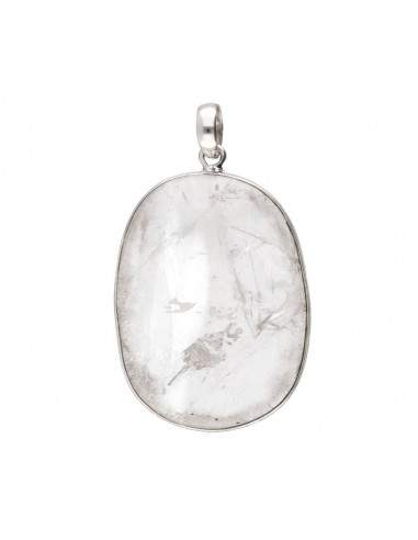 Random Quartz Oval Pendant in 925...