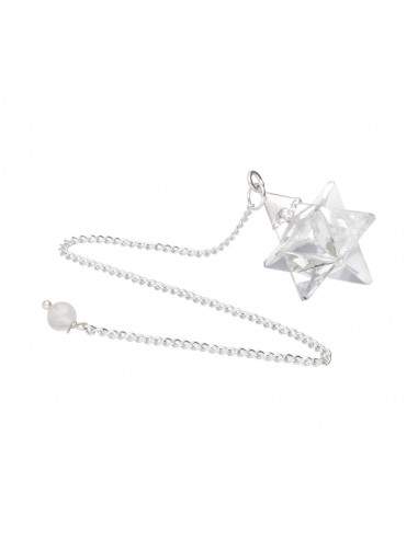 Pendule Merkaba en quartz transparent...