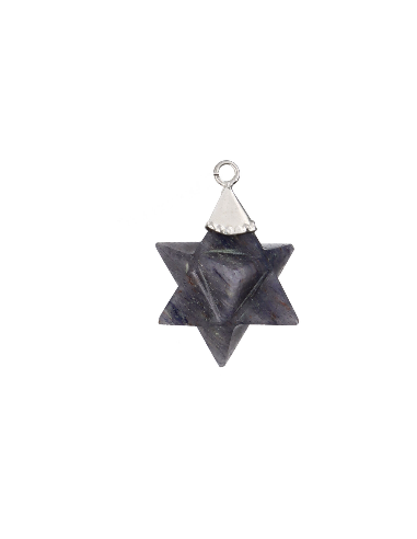 Pendule Merkaba en quartz bleu (PEND40)
