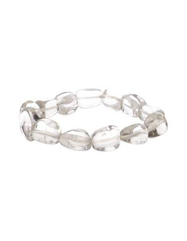 Bracelet de Quartz blanc plaqué Rhodium