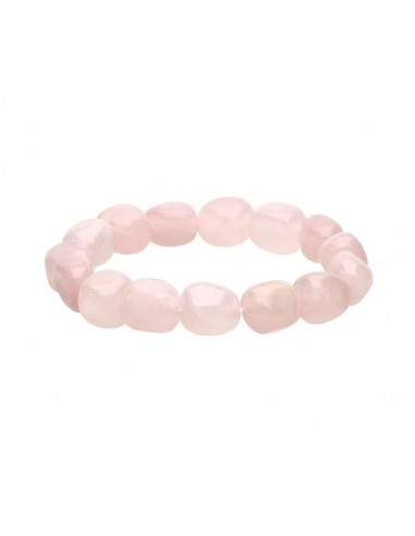 Rose Quartz Rhodium Plated Bracelet