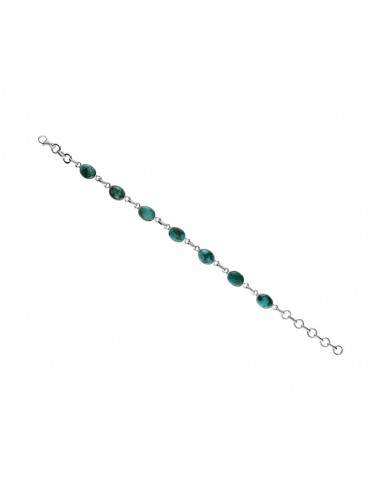 Pulseira turquesa pequena em Sterling...