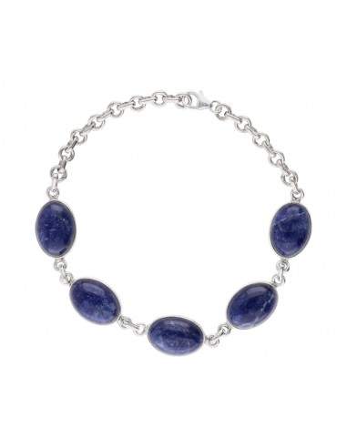 Pulseira Sodalite Média em Prata de...
