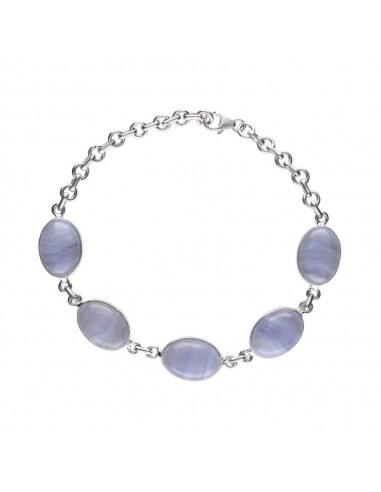 Pulsera de Calcedonia Grande en Plata...