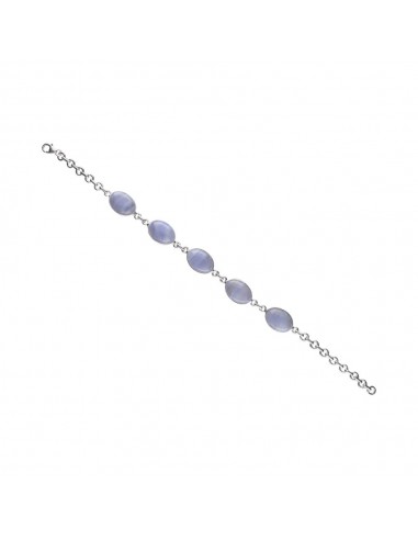Pulsera de Calcedonia Grande en Plata...