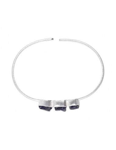 Pulseira de Iolite de Brilho de Prata...