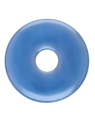 Grand donut en agate bleue teintée