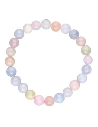 8mm Aquamarine e Morganite Bracelet