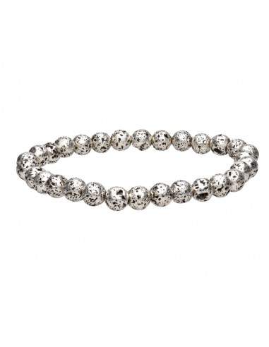 Pulsera de Lava en Baño Plateado 6mm