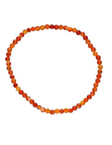 Pulsera Facetada de Cornalina 4mm