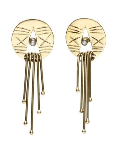 Pendientes de Bronce con Mineral...