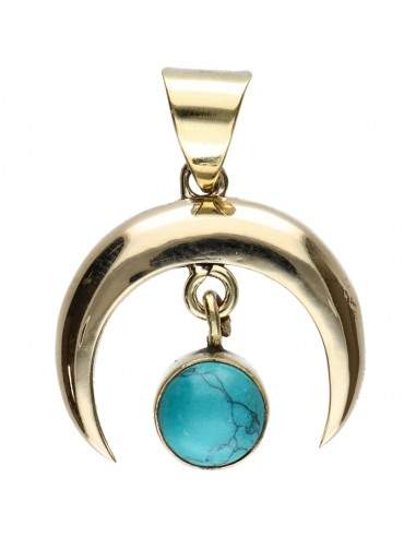 Bronze Pendant With Random Mineral -60-