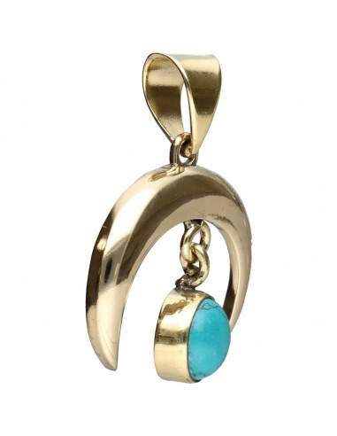 Pingente de bronze com mineral...