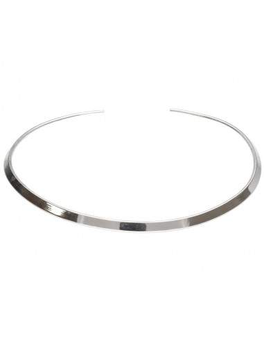 Colar rígido com banho de prata -3-