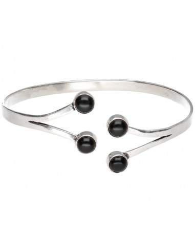 Silver Plated Bracelet with Mineral...