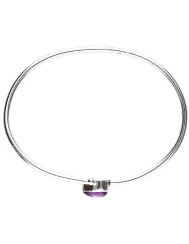 Pulseira banhada a prata com minerais...