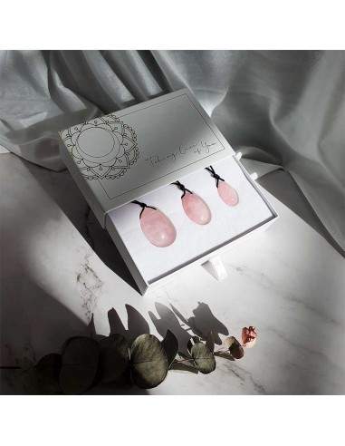 Pack Quartz Yoni Ovos Rosa com Furo
