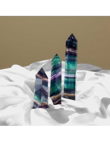Fluorite arc-en-ciel pointes polies