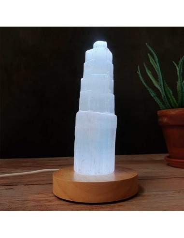 LED Base Lamp Kit with Selenite Monolith
