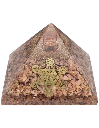 Rhodonite Resin Pyramid with Metatron...
