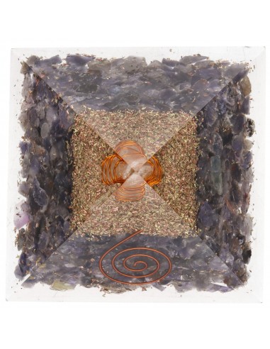 Pyramide en résine avec spirale 7x7cm