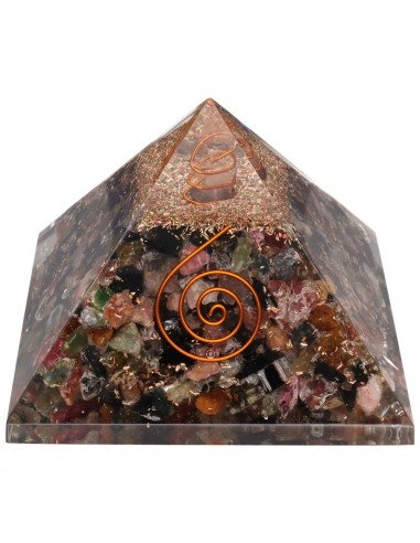 Pyramide de tourmaline bicolore en...