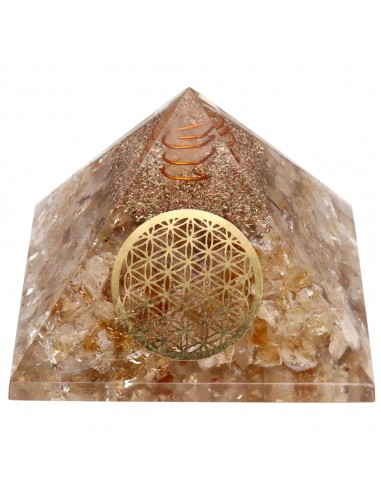 Pyramide en résine de citrine avec...