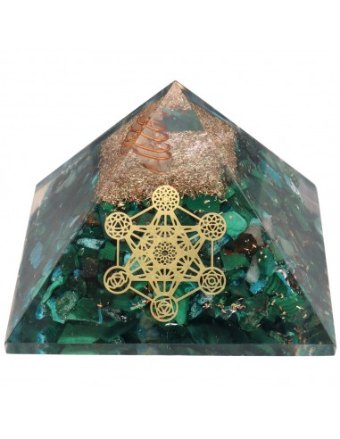 Pyramide en résine malachite avec...