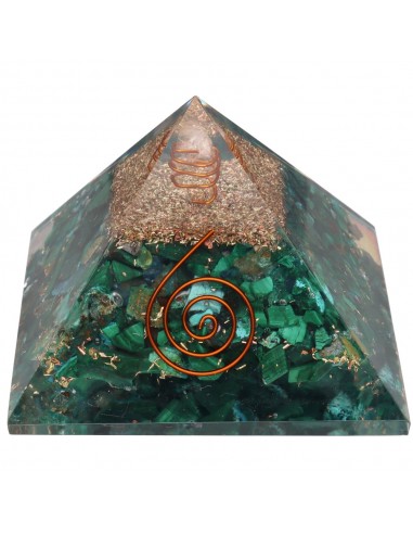 Malachite Resin Pyramid with Spiral...