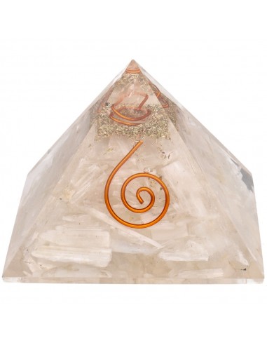 Resin Selenite Pyramid with Spiral 5x5cm