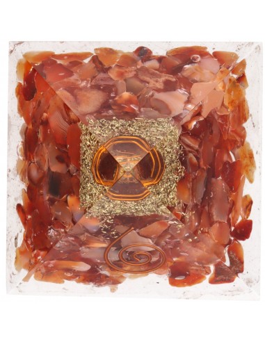Carnelian Resin Pyramid with Spiral...