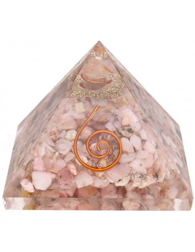 Pyramide d'opale rose en résine avec...
