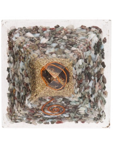 Larimar Pyramid in Resin with Spiral...