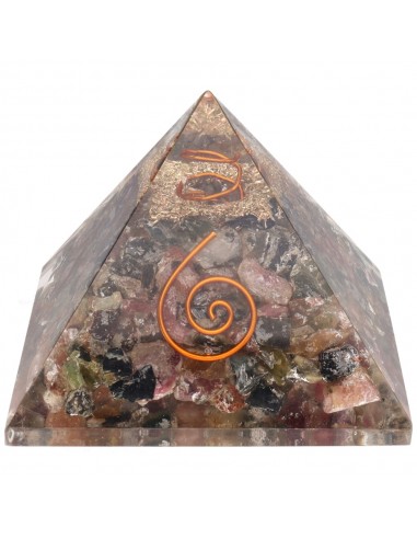 Pyramide de tourmaline multicolore en...