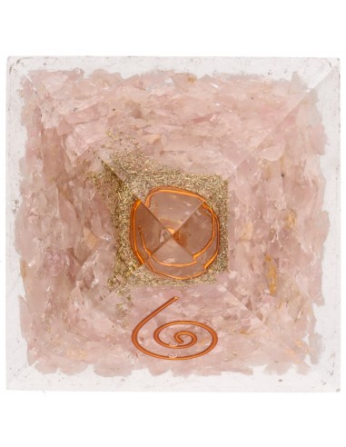 Pyramide de quartz rose en résine...