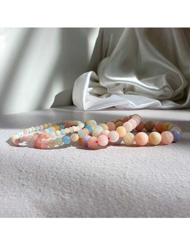 Pulseira aquamarina e morganita 4mm