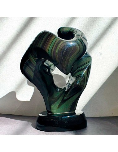 Sculpture en obsidienne arc-en-ciel FO3