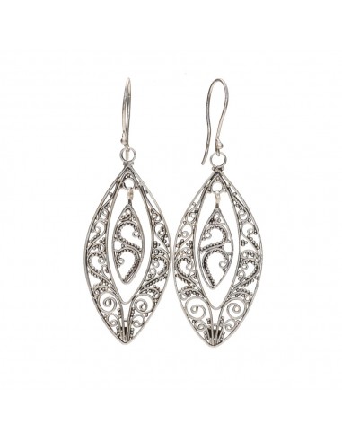 Sterling Silver 925 Rhombus Filigree...