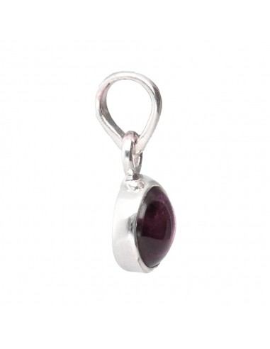 Garnet Circle Pendant in 925 Sterling...