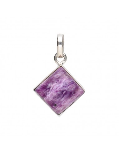 Pendentif Charoite Cube - Argent 925