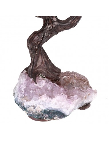 Arbre en quartz vert moyen avec base...